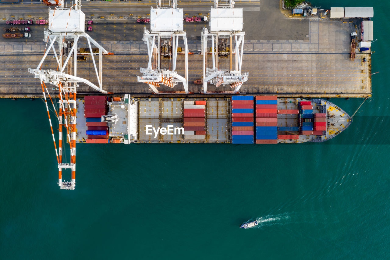 Shipping container loading and shipping port 