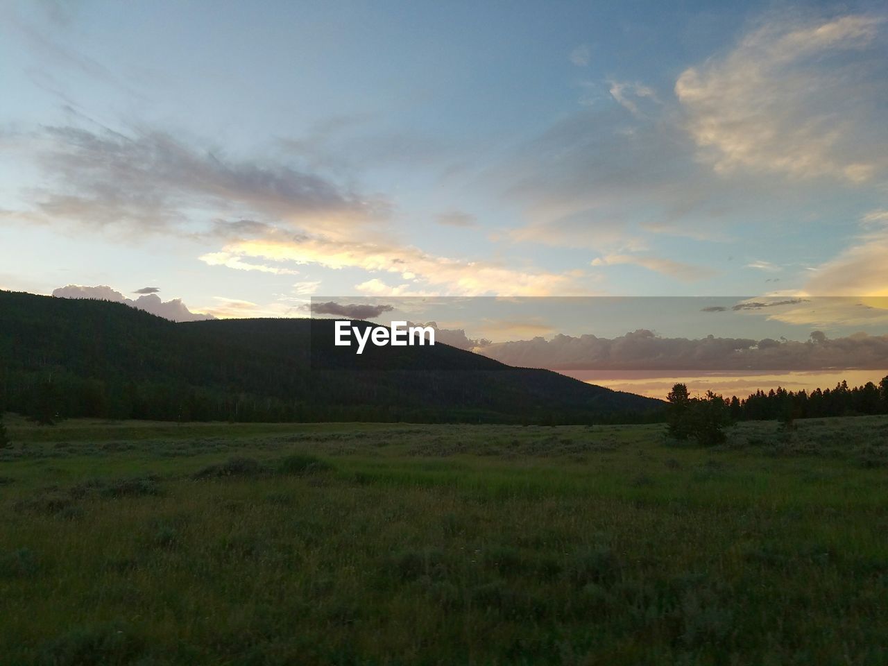 Scenic view of landscape against cloudy sky