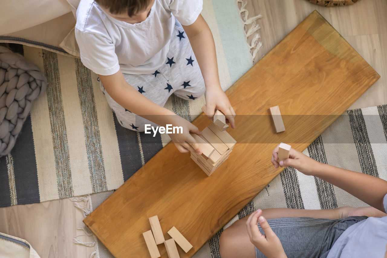 midsection of woman working on table