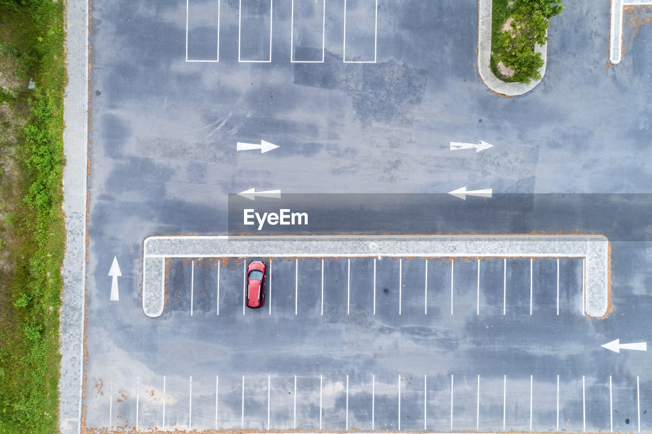 Aerial view of parking lot 