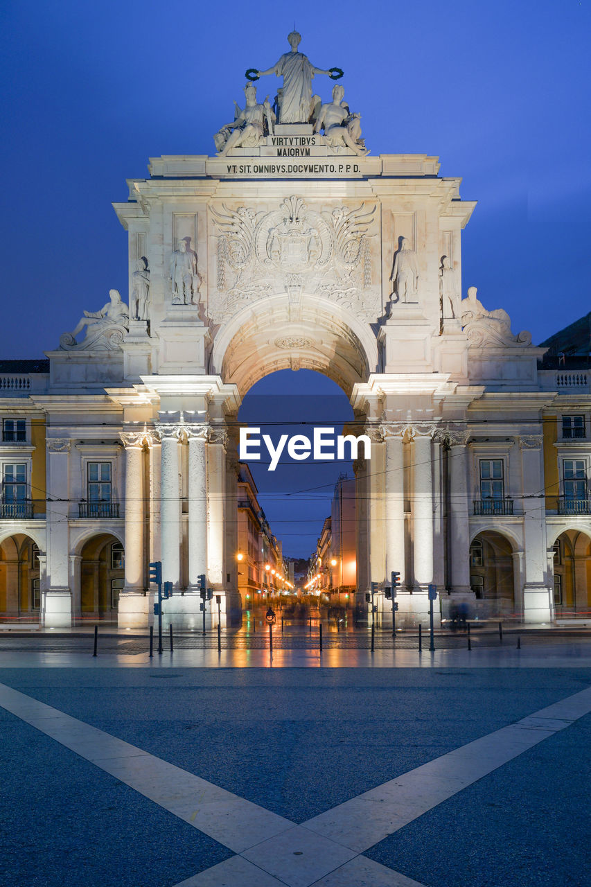 View of historical building at dusk