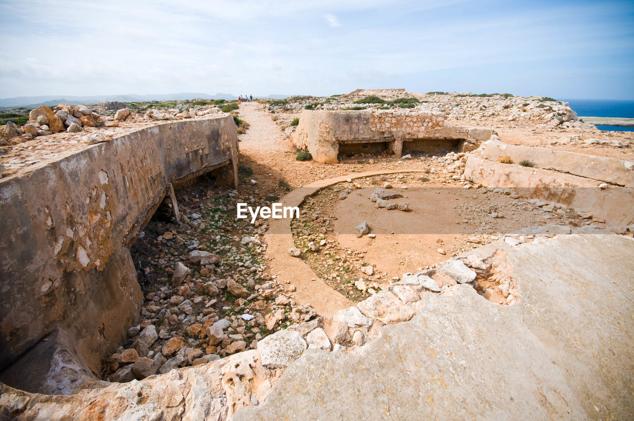 Barren landscape against the sky