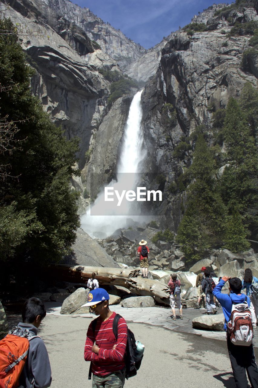 People at lower yosemite falls