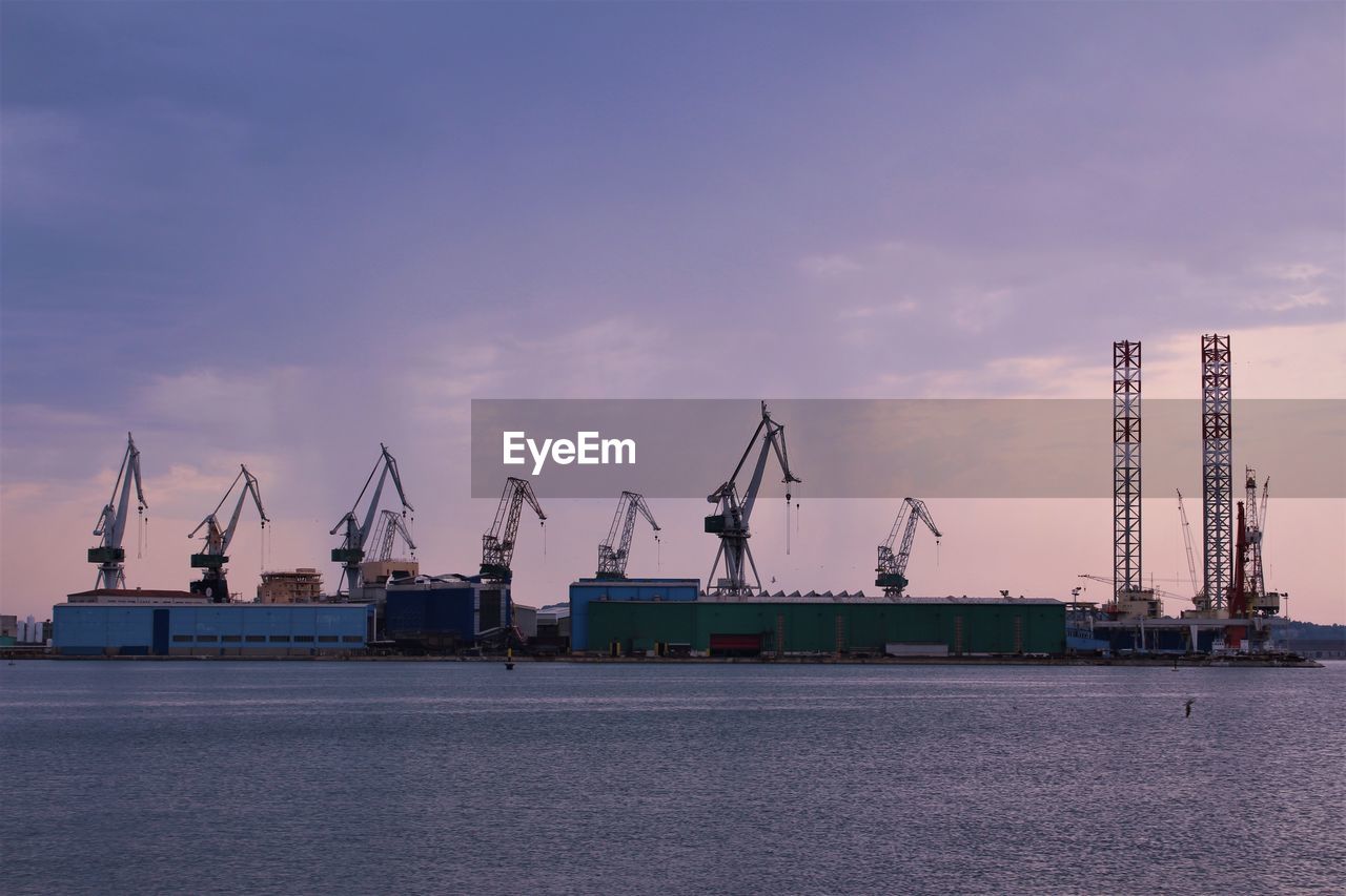 Cranes at harbor