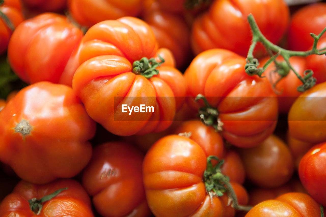 Full frame shot of tomatoes for sale at market stall