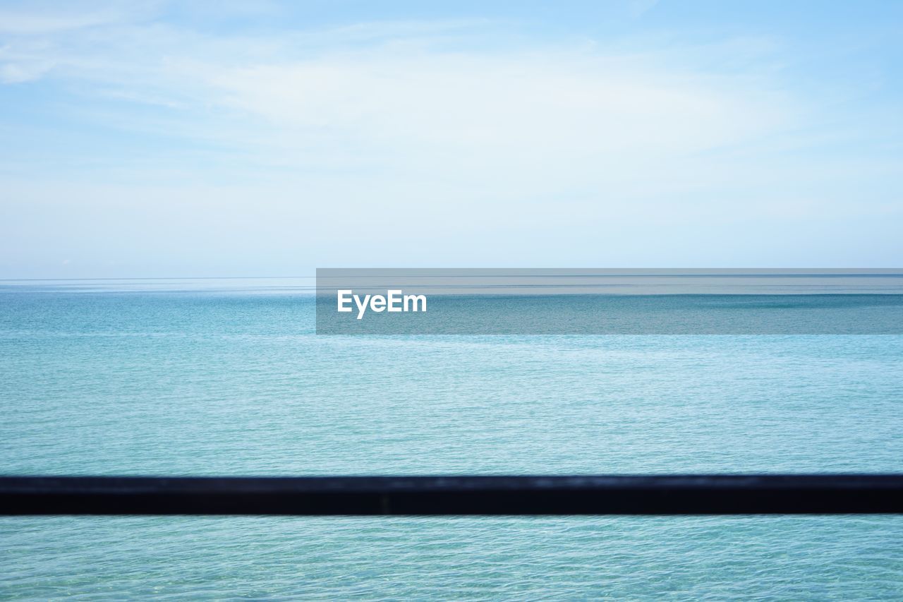 VIEW OF SWIMMING POOL AGAINST SEA