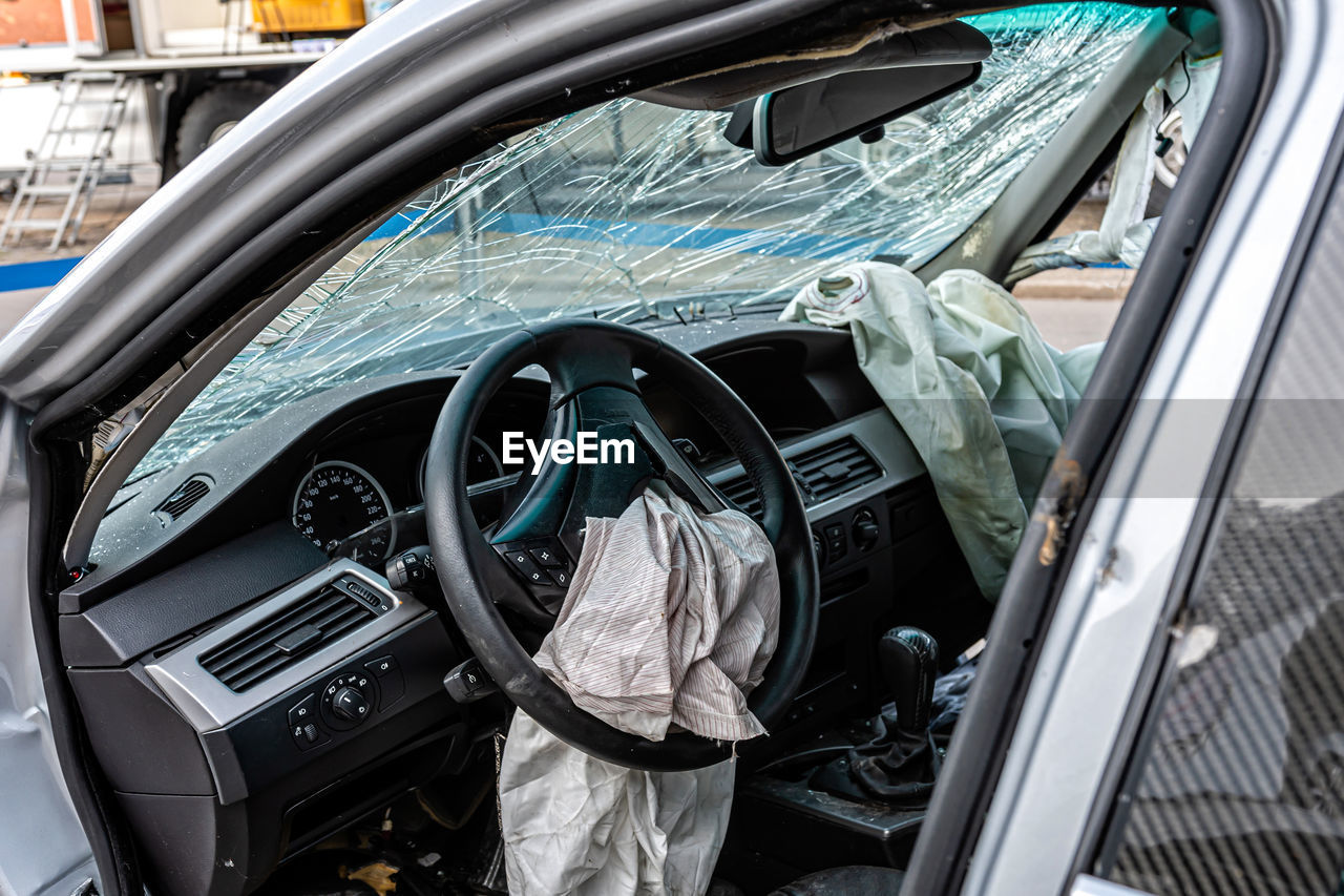 High angle view of vintage car