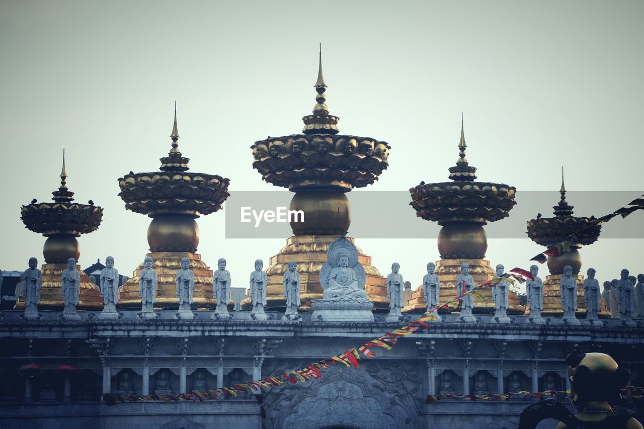 Low angle view of temple against clear sky