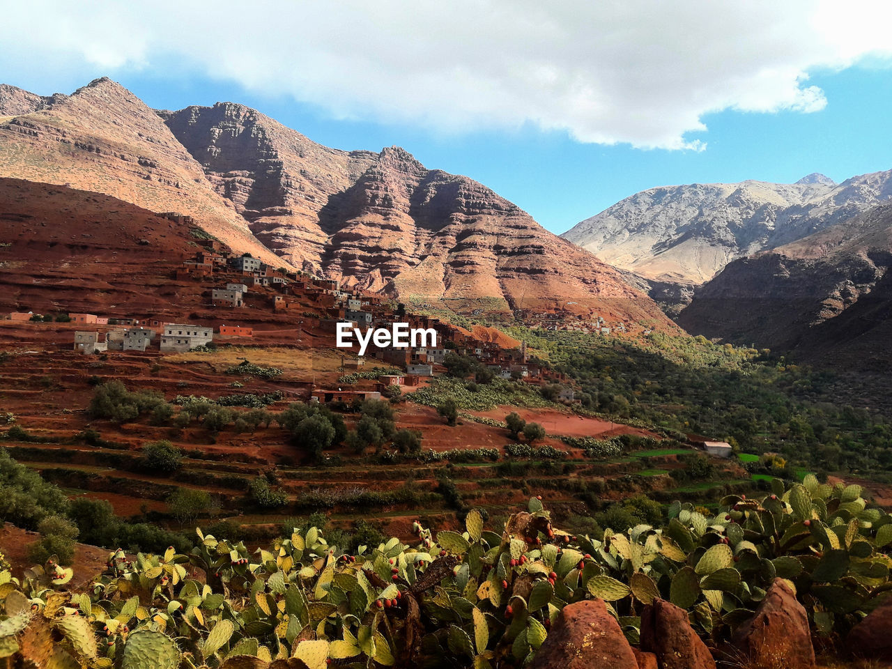 Scenic view of rocky mountains against sky