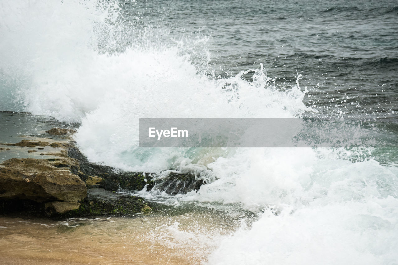 SCENIC VIEW OF SEA WAVES SPLASHING