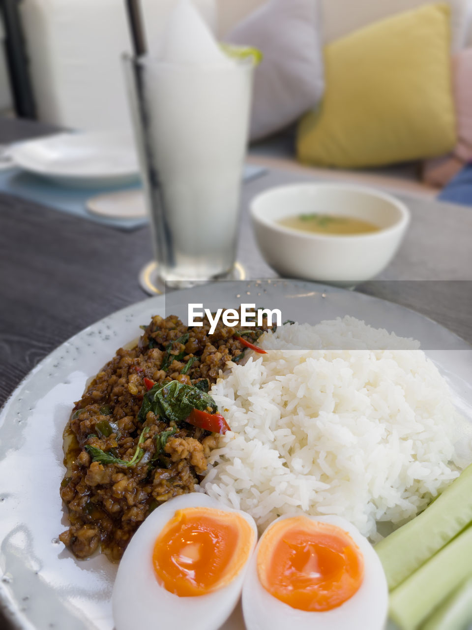 CLOSE-UP OF MEAL SERVED ON TABLE