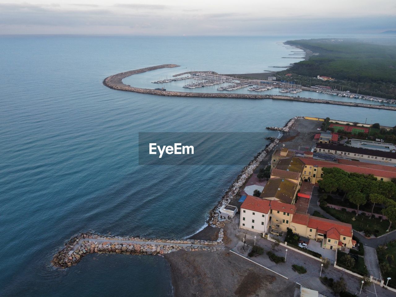 The tourist port of marina di cecina seen from above