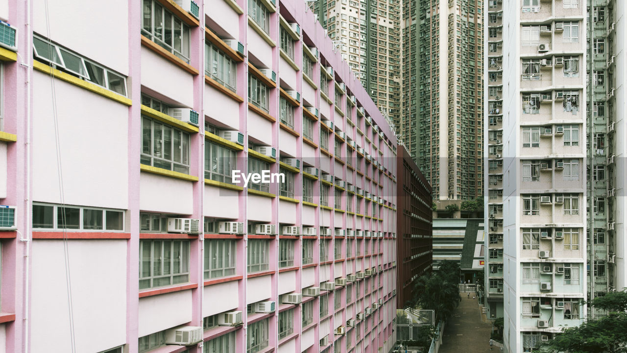 Full frame shot of apartment buildings