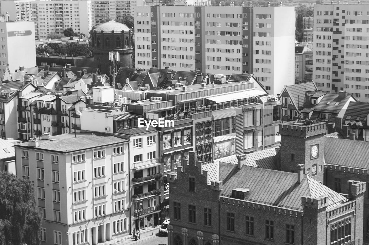 HIGH ANGLE VIEW OF CITY BUILDINGS