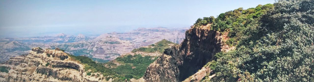 Panoramic shot of mountains against sky