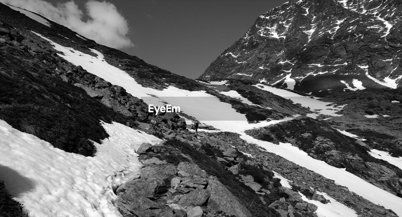Low angle view of mountains against sky