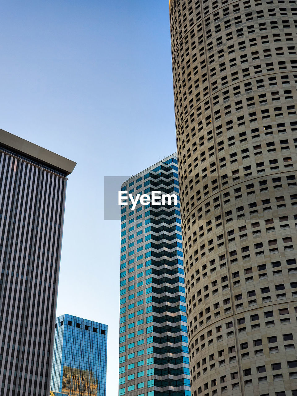 City skyline at sunrise