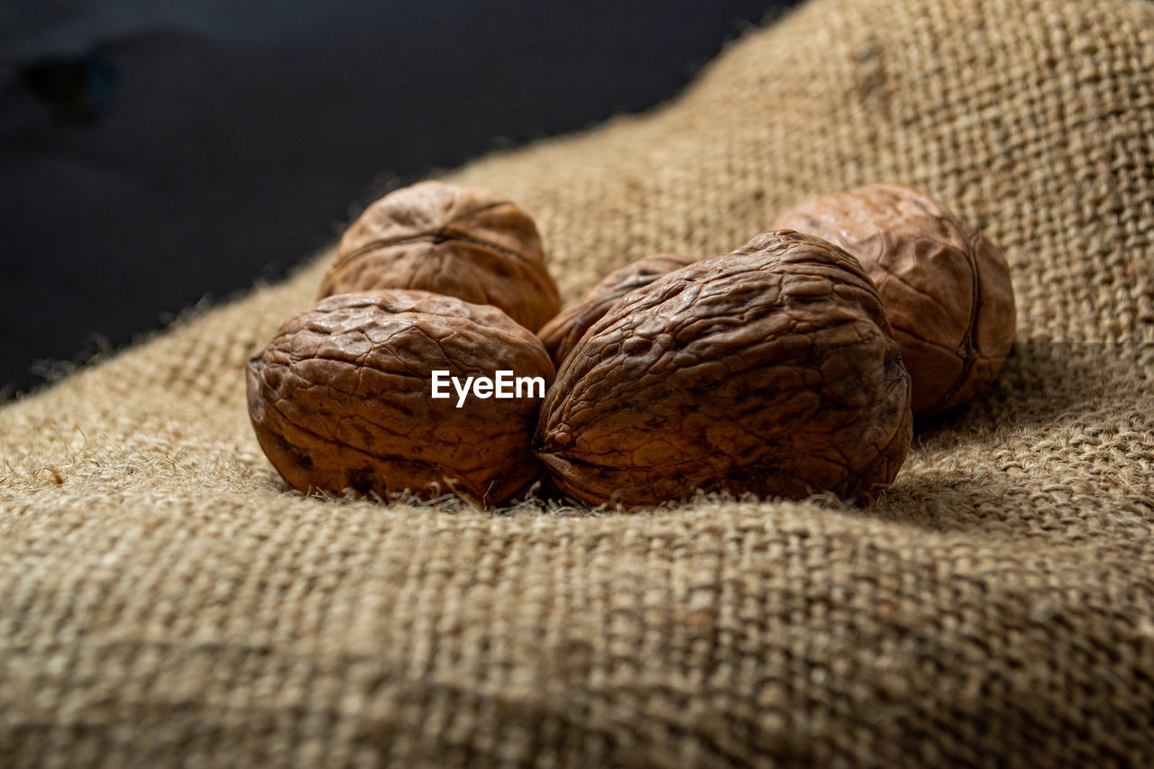 Close-up of walnut on table