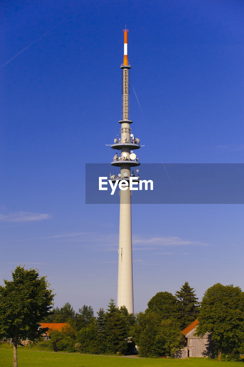 Radio and television tower at mountain hohenpeissenberg in bavaria, germany