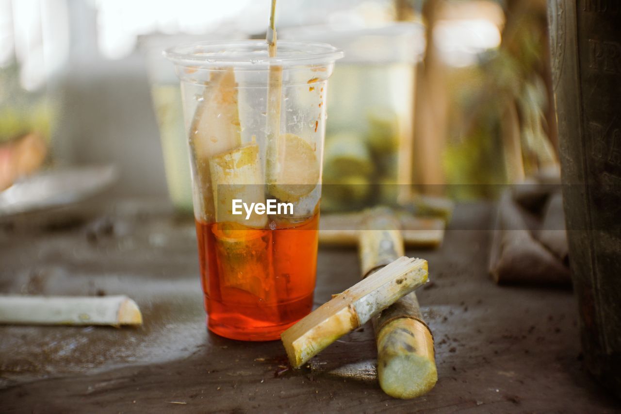 Close-up of drink on table