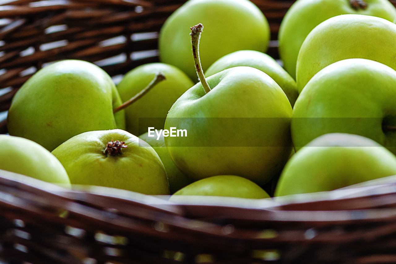 Close-up of apples in basket