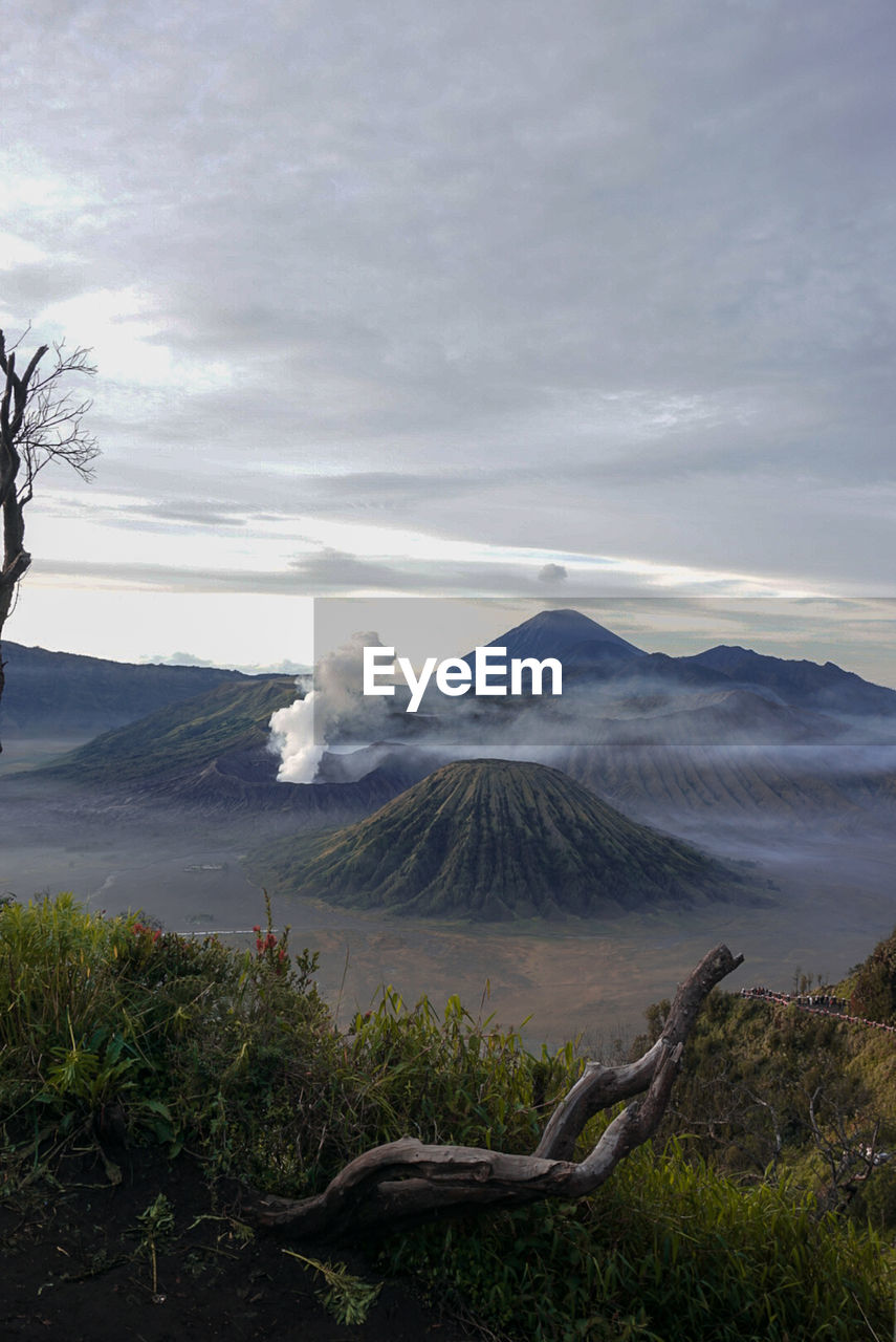 View of mount bromo on the island of java