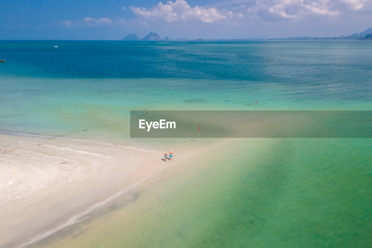 high angle view of beach against sky