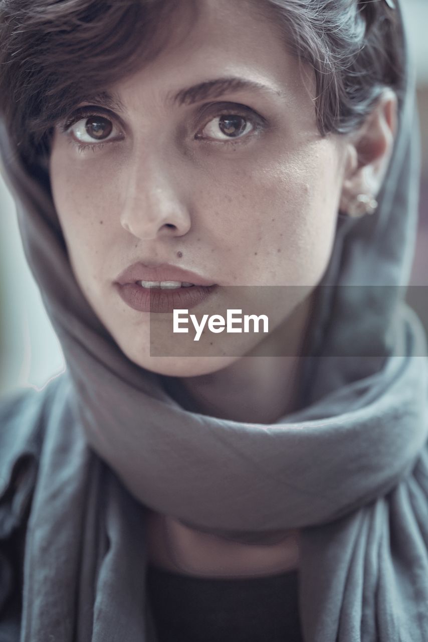 Close-up portrait of young woman