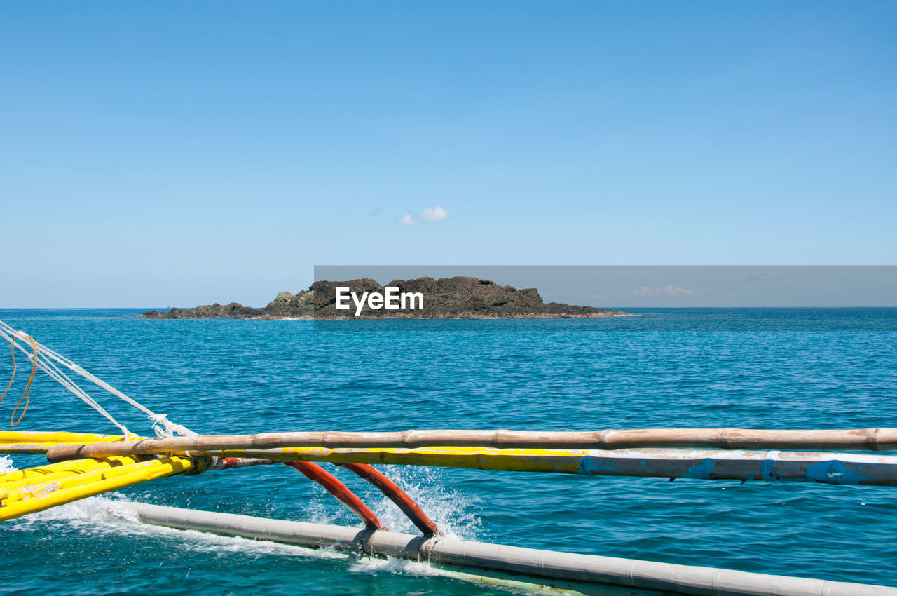 SCENIC VIEW OF BLUE SEA AGAINST CLEAR SKY