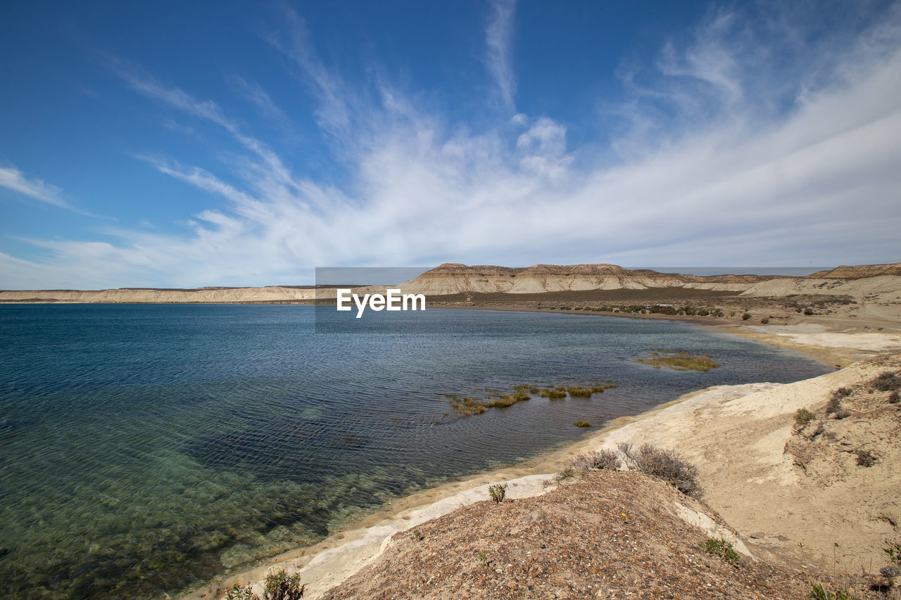 Scenic view of beach against sky