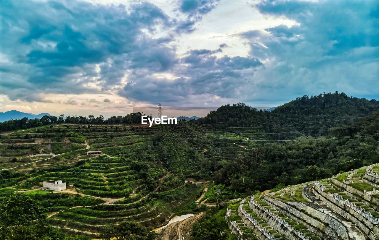 The valley at the hills of bentong. it features the plantation at the left. 