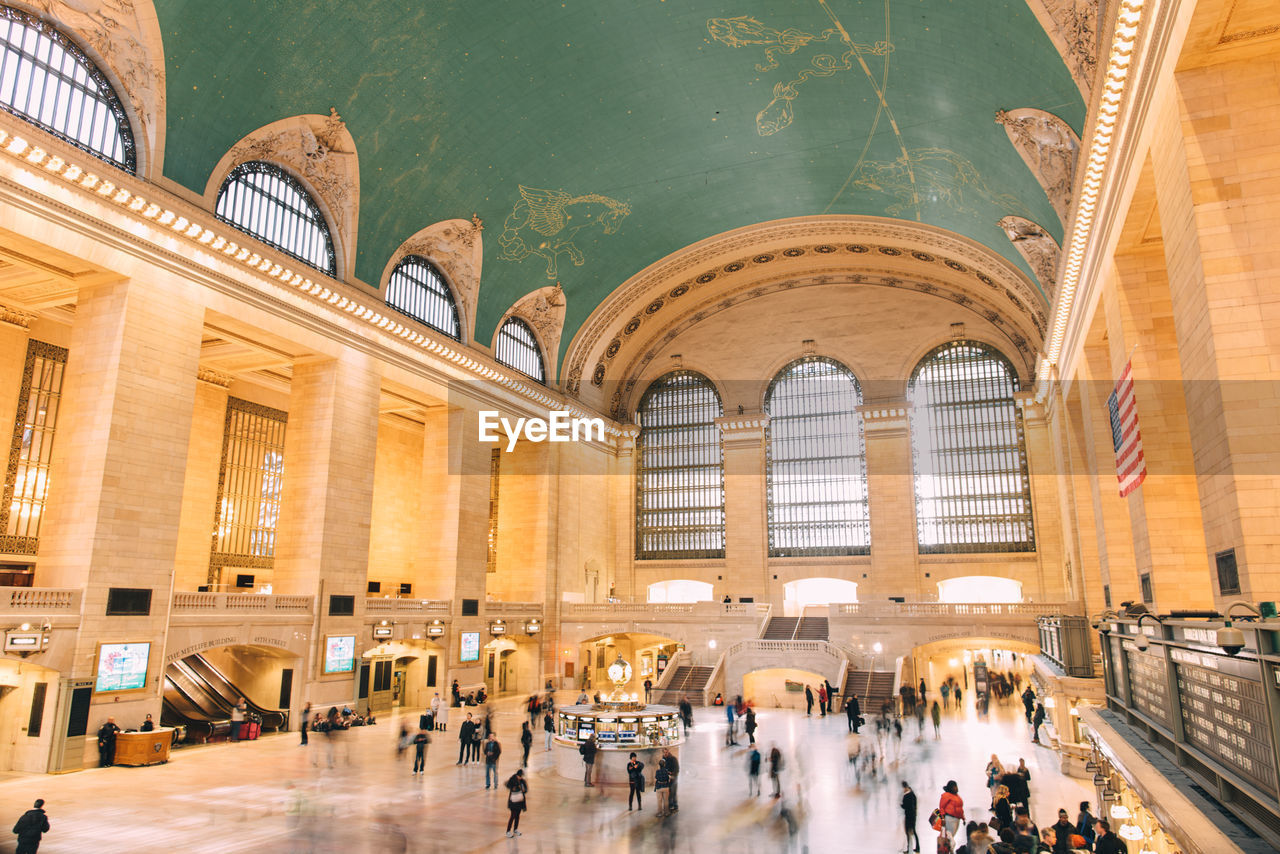 High angle view of people at grand central station