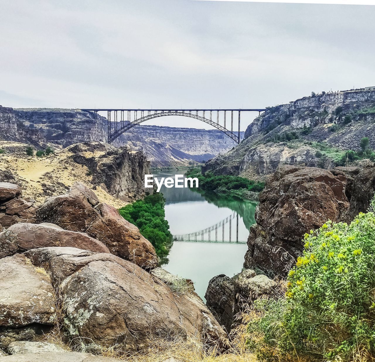 Beauty in reflections on the snake river in twin falls, idaho. 