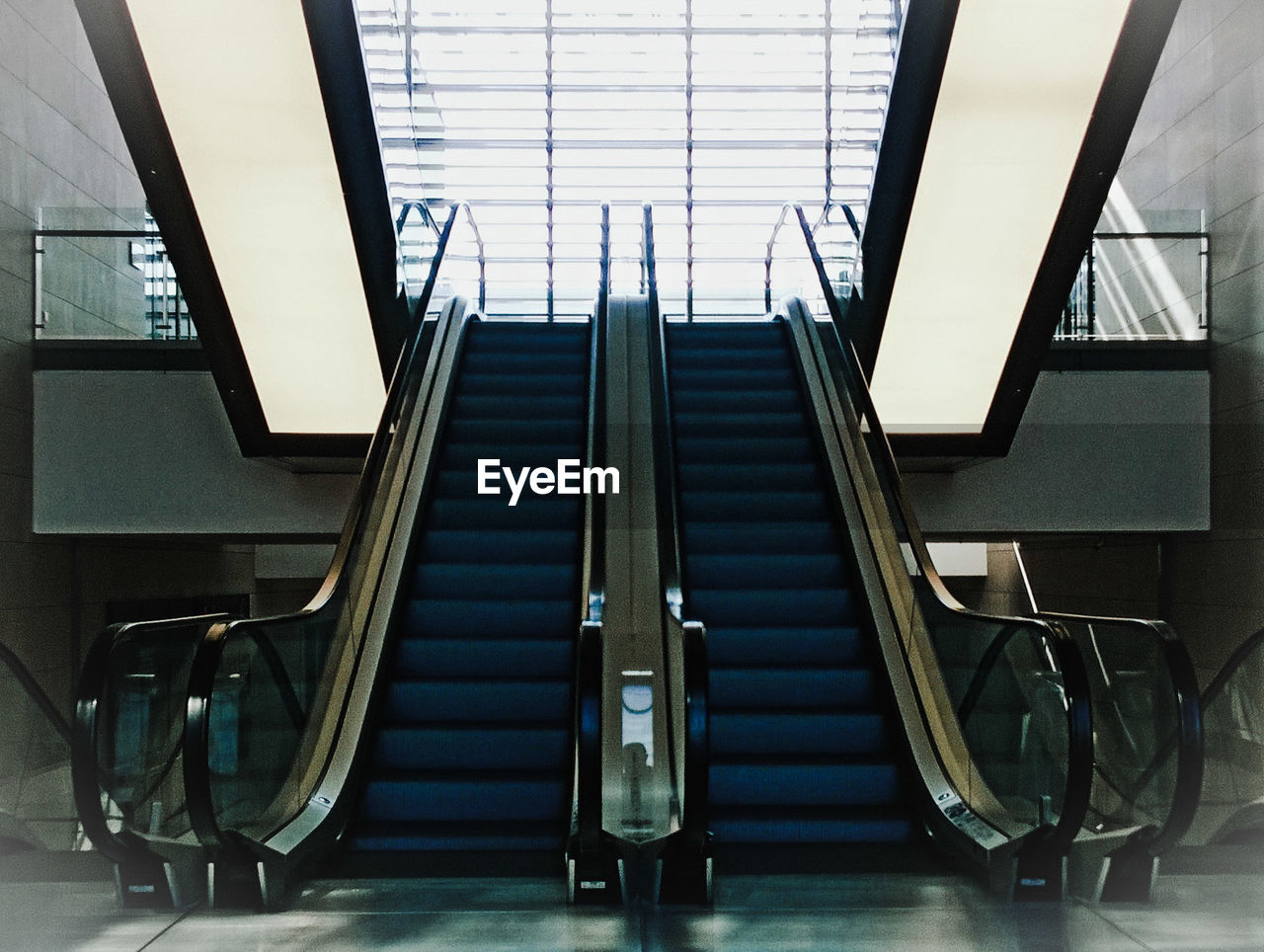 Empty escalator in building