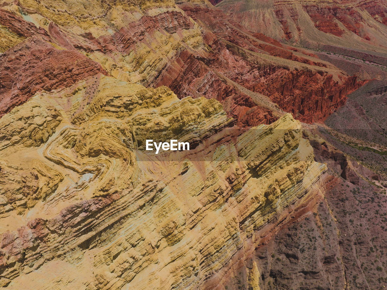 High angle view of rock formations