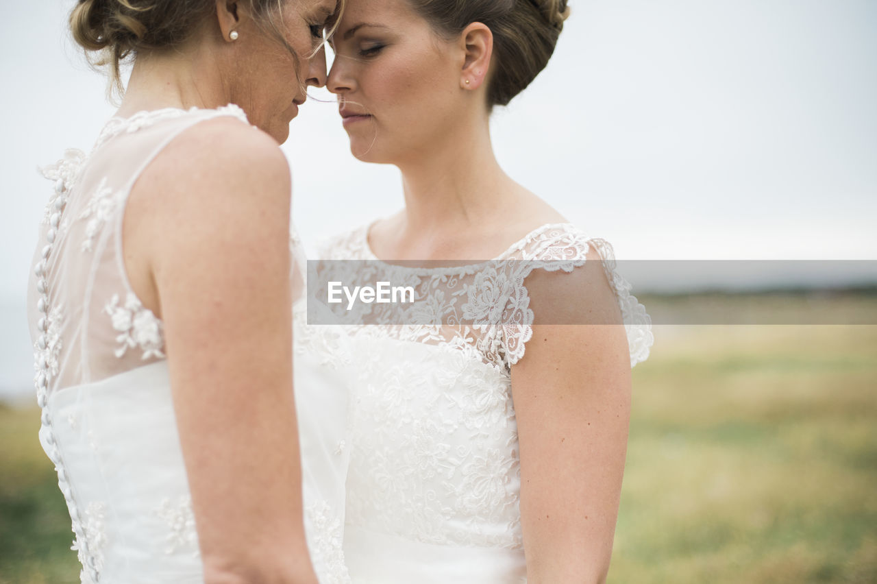Brides at wedding day