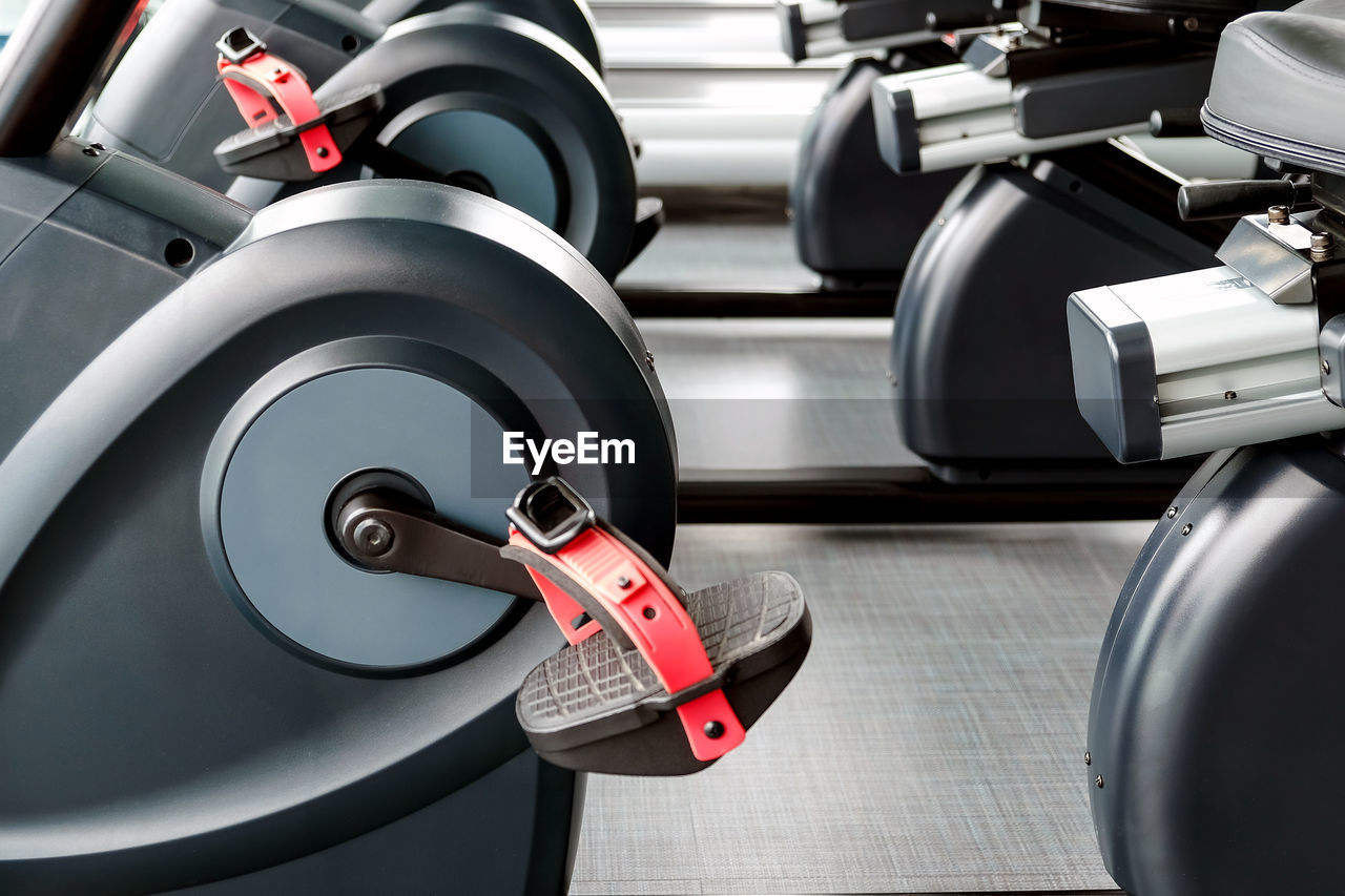 Detail image of treadmill in fitness room background 