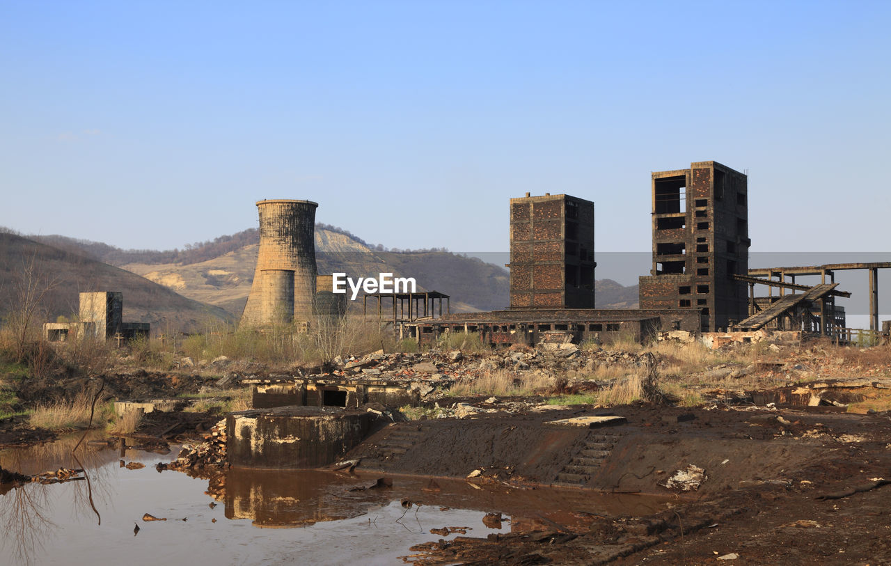 Ruins of a very heavily polluted industrial site at copsa mica,romania.