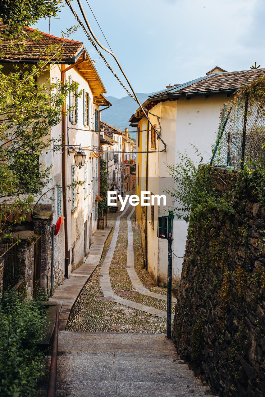 Alley in the historic center of the village of orta san giulio