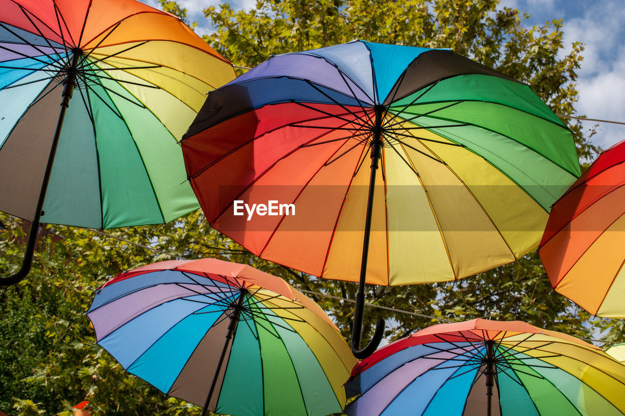 close-up of colorful umbrella