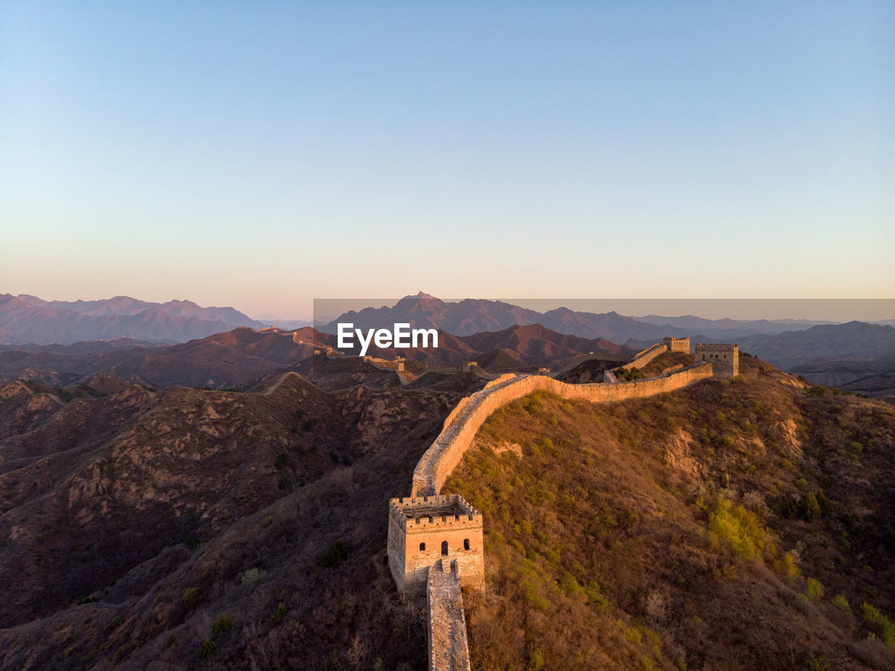 Great wall of china against clear sky