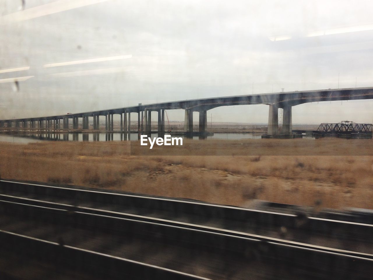 Bridge over river seen from train