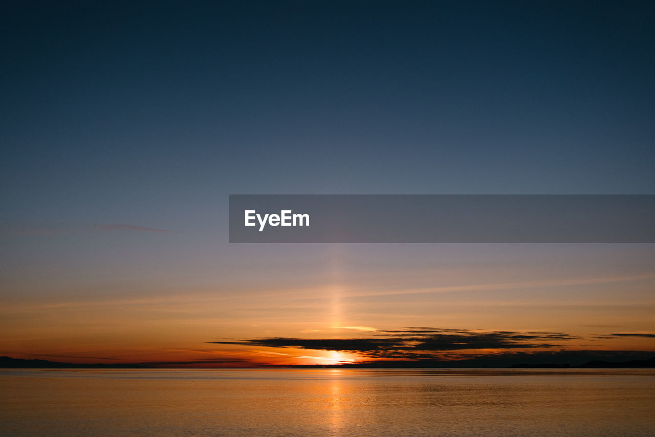 A colorful sunset over the salish sea from deception pass state park