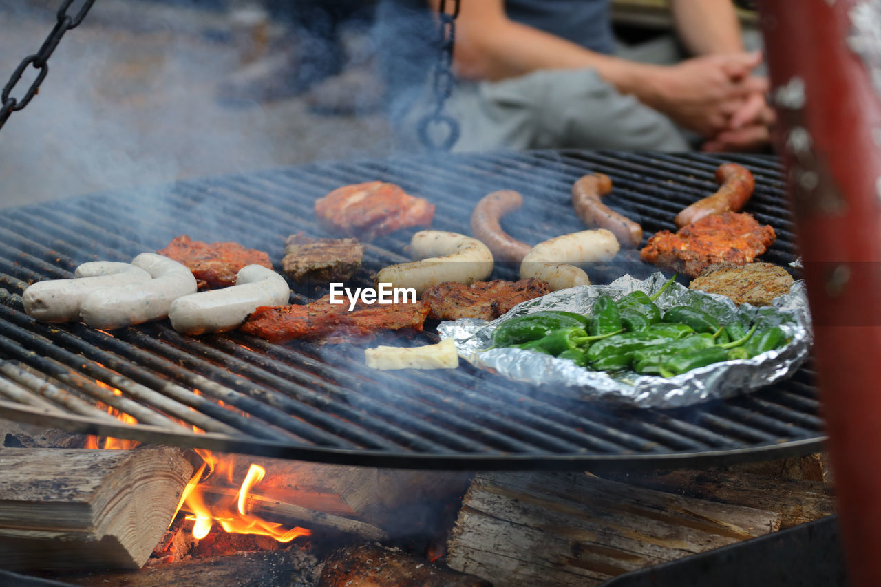 FOOD ON BARBECUE GRILL