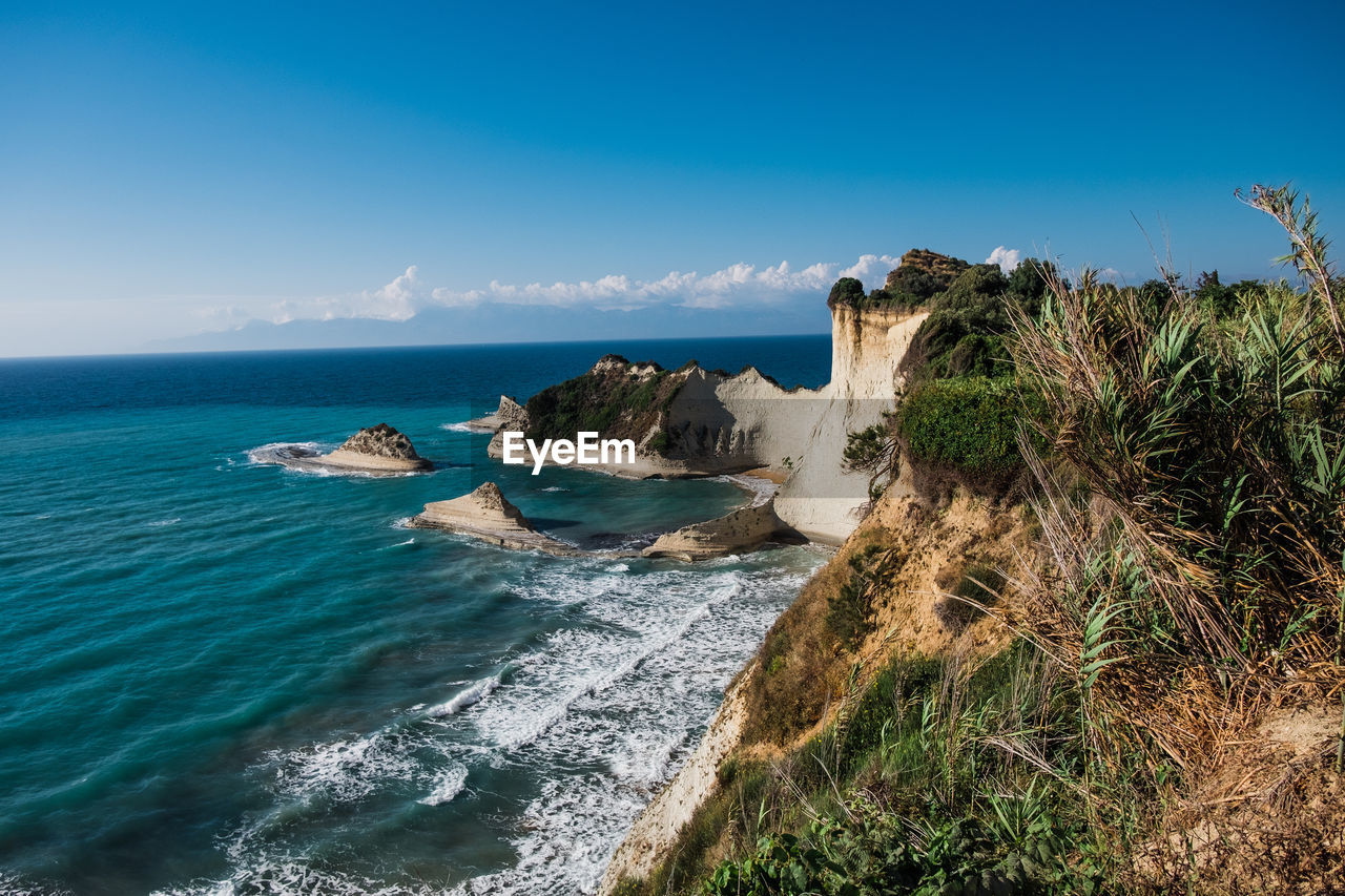 Landscape picture of kap drastis on the island of corfu.