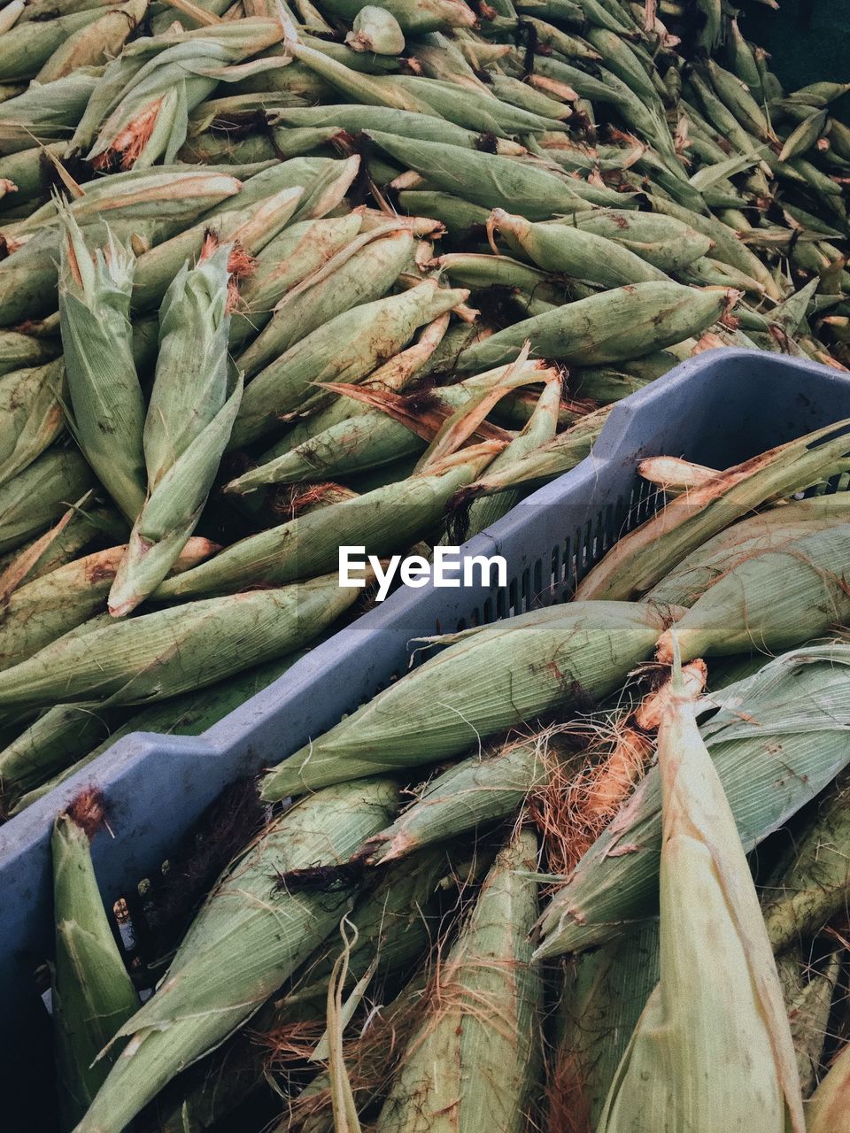 Full frame shot of corns for sale in market