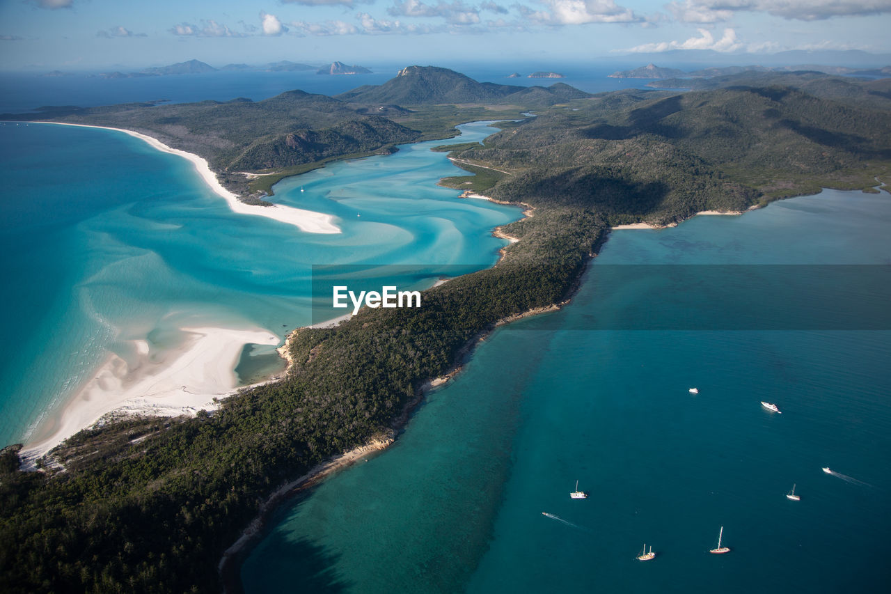 Aerial view of whitehaven beach