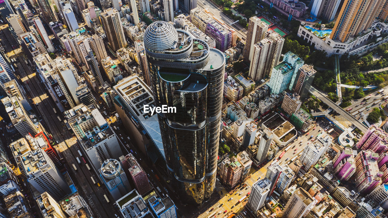 HIGH ANGLE VIEW OF CITY BUILDINGS