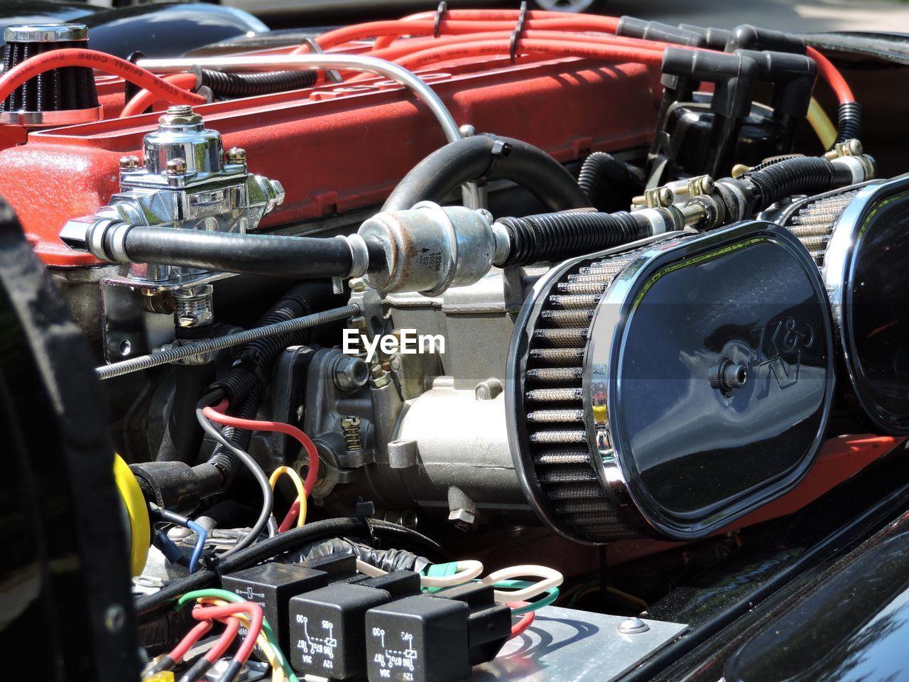 Close-up of engine