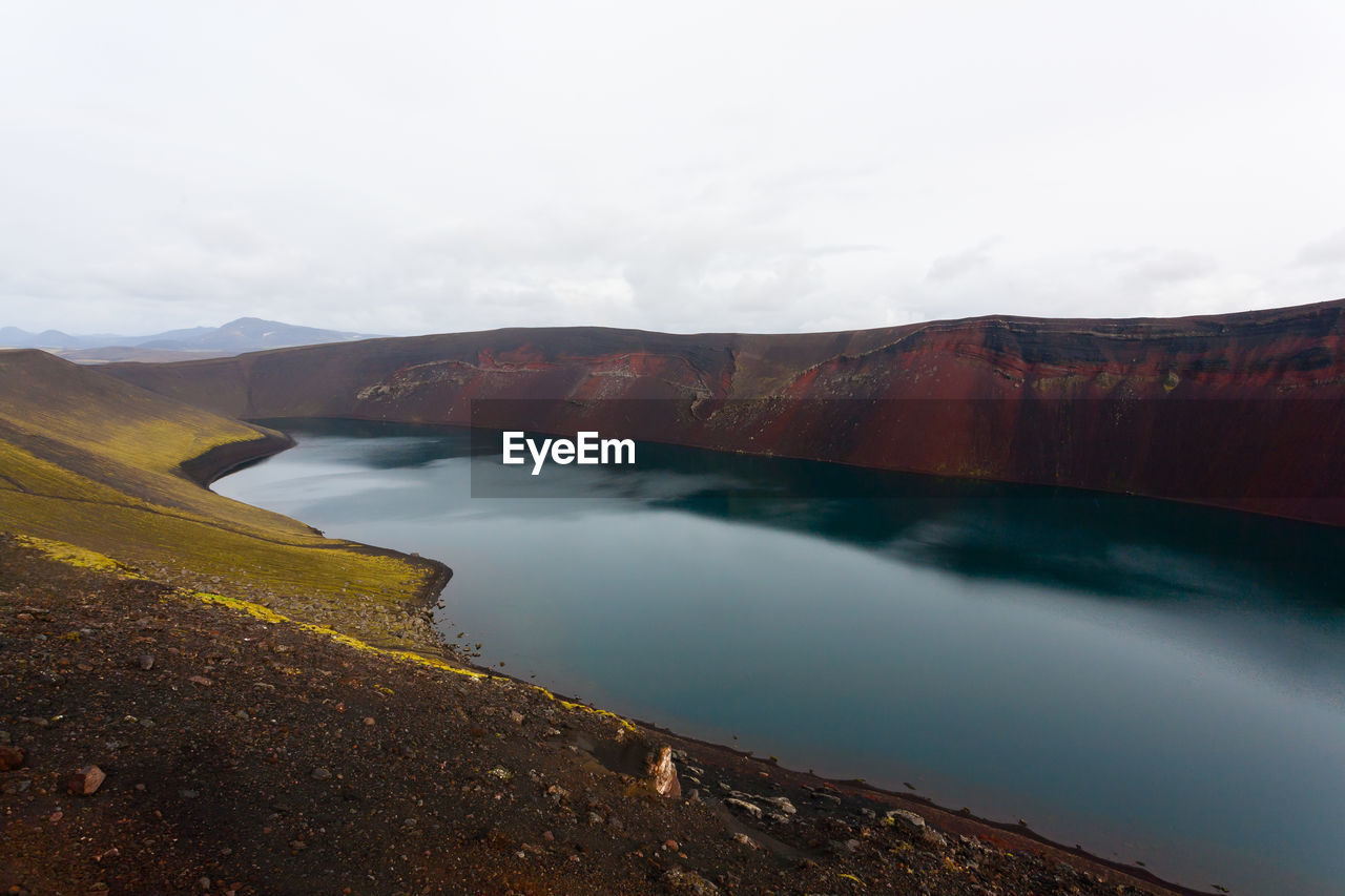 scenic view of mountains against clear sky